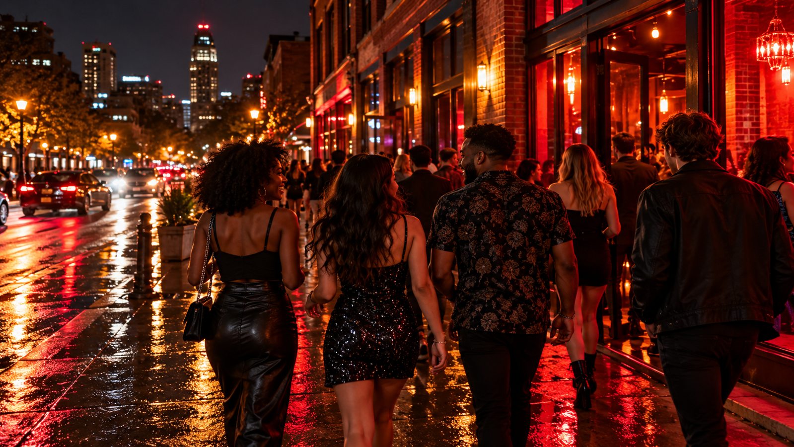City nightlife after dark